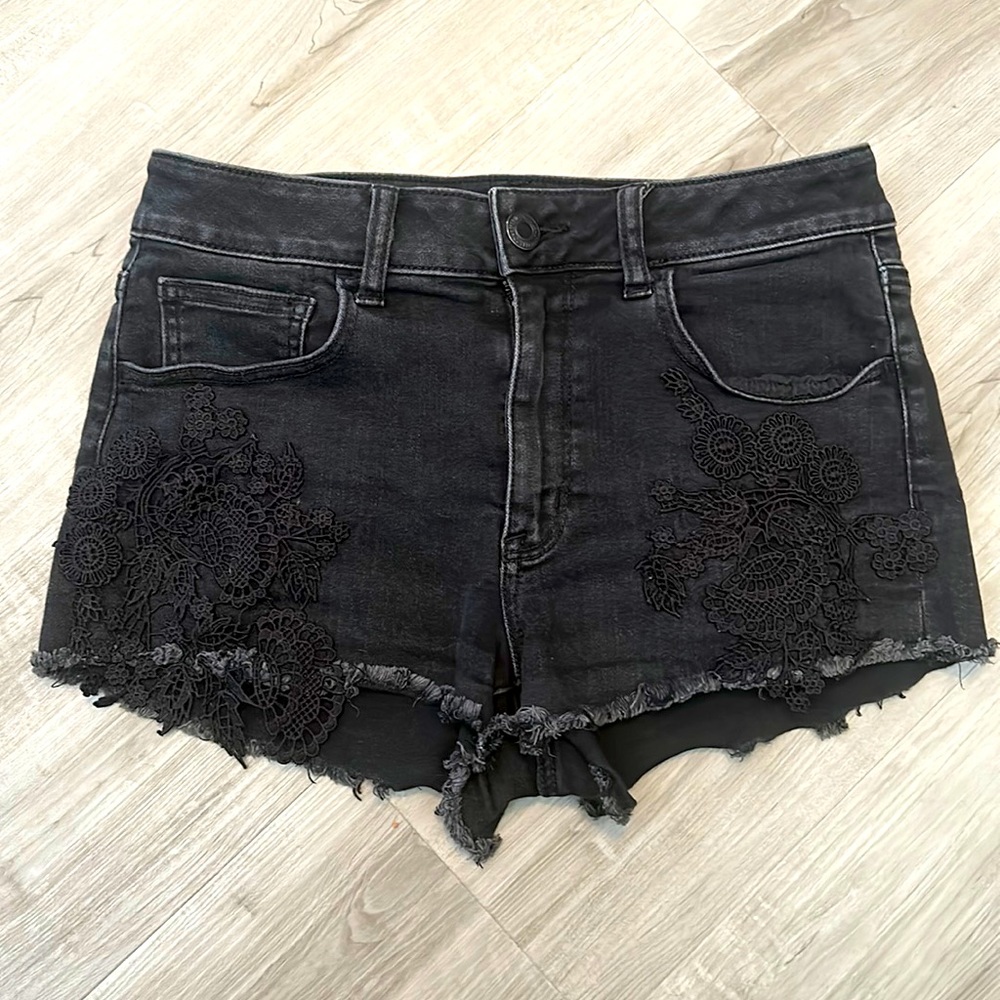 Black American Eagle Jean Shorts